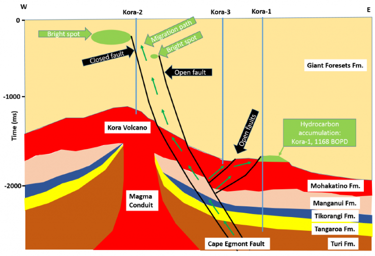 Dip-steered Seismic Attributes and Petrophysics Analysis for Volcanic Reservoir Characterisation: A Case Study of Kora Volcano, New Zealand